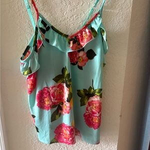 Betsey Johnson Floral Camisole - Pink and Aqua